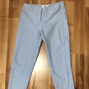 Seersucker crop pants